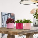 Вазон Cube Glossy 14 Кремовый блестящий